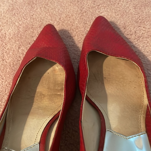 Michael Kors red/snake skin pattern heels - Picture 6 of 8